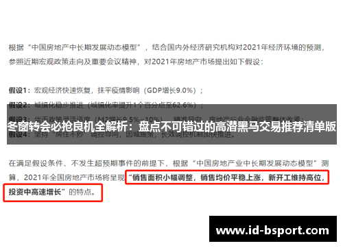 冬窗转会必抢良机全解析:盘点不可错过的高潜黑马交易推荐清单版 冬窗转会必抢良机全解析:盘点不可错过的高潜黑马交易推荐清单版